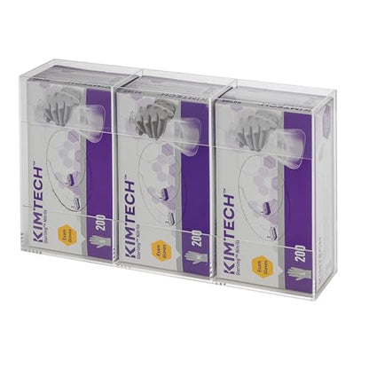 Kantek Acrylic Glove Dispenser, Triple Box Capacity, Easy-Box-Swap, 10.3-Inch Wide x 3.8-Inch Deep x 16-Inch High, Clear (AH135) - size: Easy Swap Triple