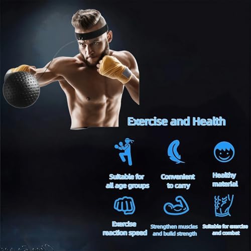 Boxing Reflex Ball for Adults and Kids,Boxing Training Ball for Hand-Eye Coordination, Punching Speed, Fight Skill,Reaction,3 Levels Boxing Ball with 2 Adjustable Headbands