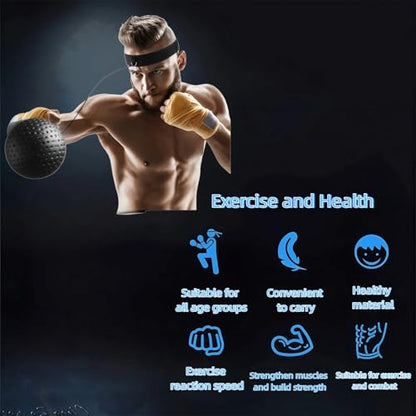 Boxing Reflex Ball for Adults and Kids,Boxing Training Ball for Hand-Eye Coordination, Punching Speed, Fight Skill,Reaction,3 Levels Boxing Ball with 2 Adjustable Headbands