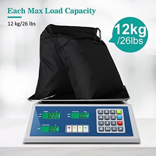 Aimosen 4 Packs Sandbags Weight Bags for Light Stand Photography Video Equipment, Heavy Duty Saddlebag for Backdrop Stand, Photo Tripod, Canopy, Pop up Tent, Umbrella Base, Fishing Chair, Picnic Table - color: Black