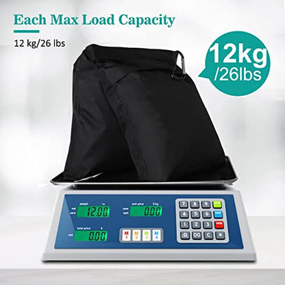 Aimosen 4 Packs Sandbags Weight Bags for Light Stand Photography Video Equipment, Heavy Duty Saddlebag for Backdrop Stand, Photo Tripod, Canopy, Pop up Tent, Umbrella Base, Fishing Chair, Picnic Table - color: Black