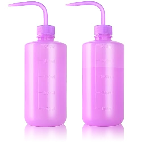 Melphoe Tattoo Wash Bottle Squeeze, 2Pcs 500ml Water Squirt Bottle Succulent Watering, Safety Rinse Watering Tools, Economy Washing for Medical Lab, Irrigation, Tattoo Supplies - color: Purple, size: 16.9 Ounces