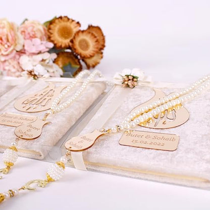 IEF Personalized Yaseen Dua Book Prayer Beads Islamic Gift Set, Ramadan Eid Wedding Birthday Anniversary Mother's Day Father's Day Gifts, Party Favors for Guests in Bulk - color: Style-2