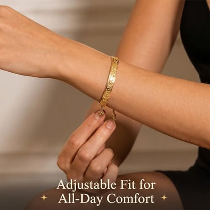 YANCHUN Ayatul Kursi Bracelet Islamic Arabic Jewelry Gifts Arabic Cuff Bracelet Gifts for Women Men Islamic Jewelry Gifts for Him - color: B2
