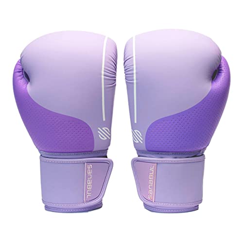 Sanabul Easter Egg Boxing Gloves for Women, Pro Training MMA Kickboxing Muay Thai Gloves, Sparring Punching Heavy Bag - color: Lavender, size: 8 oz