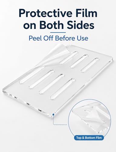 Clear Acrylic Aquarium Lid, 5 mm Transparent Fish Tank Cover with Air Slots, Anti Jump Top Cover for Open Top Aquarium, Over 100 cm Ships in 2 Pieces(40x40 cm) - size: 40x40 cm