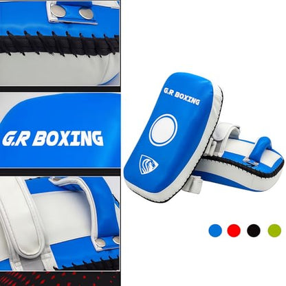 Custom Muay Thai Pads, Personalized Curved Kickboxing Kicking Strike Shield, Punching Foot Target for Coaching Martial Arts, MMA, Taekwondo, Karate, Training Equipment Kick - color: Red
