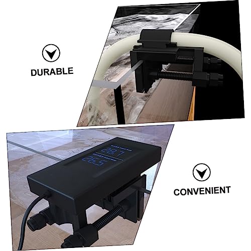 KESYOO 2pcs Acrylic Multi-Functional Clamp for Fish Tanks Hose Holder Clip for Secure Fixing Prevents Slipping and Falling for Aquariums and Water Inlet Outlet Management - color: Black