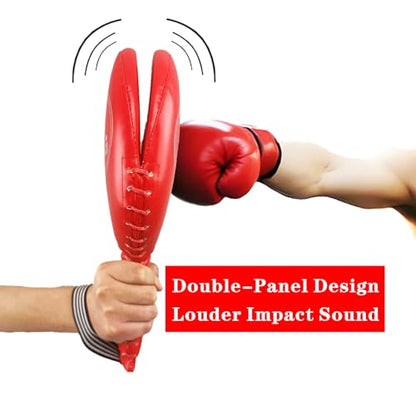 Boxing Paddles, Boxing Pads, Two-Panel Target, Louder Impact Sound | Strike Pads Punching Paddles for MMA Martial Arts,2 Pack - color: Black