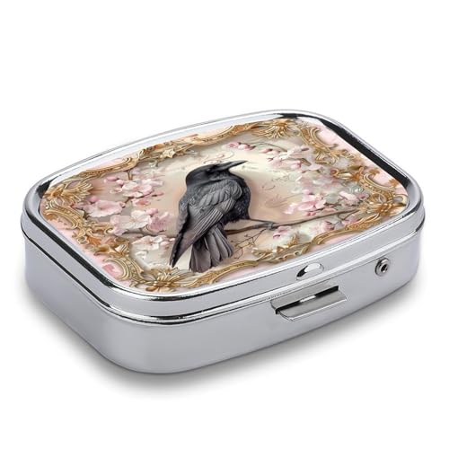 Metal 2 Compartment Pill Organizer Travel Friendly Portable Compact Pill Box Cute Pill Case to Hold Vitamins,Fish Oil,Supplements,Meds,Tablet for Purse,Pocket. (The Bird) - color: The Bird