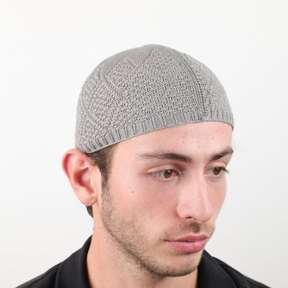 Muslim Kufi Hats for Men, Velvet Crochet Islamic Prayer Cap, Stretchable, Breathable Knit Skull Beanie,Standard Size - color: Oltu- Mix 2