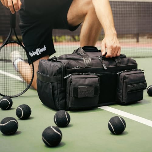 WOLFpak 30L Perfect Duffle Bag (Nightshade) Tactical Gym Bag Hardshell Base 1000D Waterproof Travel Carry On with Shoe Compartment, Dual Cup Holders, Laptop Sleeve & Molle Straps - color: Nightshade