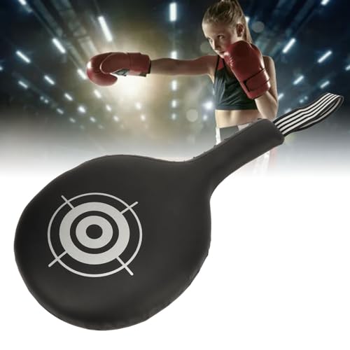 Generic Boxing Target Paddle Kickboxing Striking Target Pad Taekwondo Kick Pad PU EVA Smooth Anti Slip Surface Easy to Carry with and Footwork Feedback for Box - color: Black