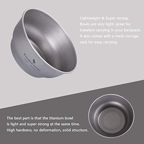 Boundless Voyage Ultralight Titanium Bowl Pan Plate Dish with Carry Bag Outdoor Camping Portable Tableware Cookware ((400ml Bowl)-Ti15163B) - color: (400ml Bowl)-Ti15163B