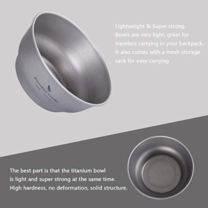 Boundless Voyage Ultralight Titanium Bowl Pan Plate Dish with Carry Bag Outdoor Camping Portable Tableware Cookware ((400ml Bowl)-Ti15163B) - color: (400ml Bowl)-Ti15163B
