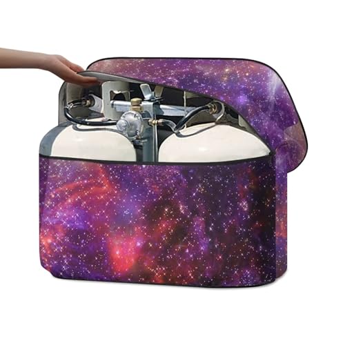 Galaxy Double 20lb RV Propane Tank Cover Waterproof Gas Tank Cover for Camper Weather Resistant Gas Cylinder Cover Halloween Dec - color: Galaxy, size: S(20LB)