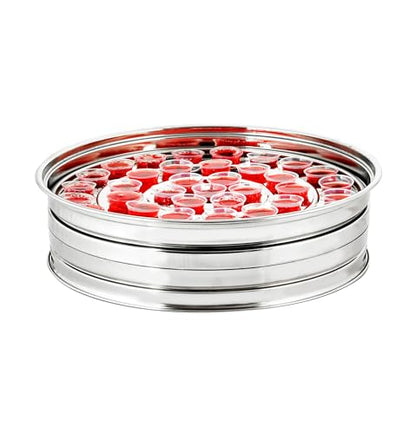 Communion Wine Tray Without Lid for Churches, 40 Cup Silver Stainless Steel Open Style Tray, Stackable Communion Tray, Reusable Communion Cups, Rust Proof, Dishwasher Safe, Bread Plate Compatible - color: Silver (Only Tray Without Lid), size: 11.7" x 11.7