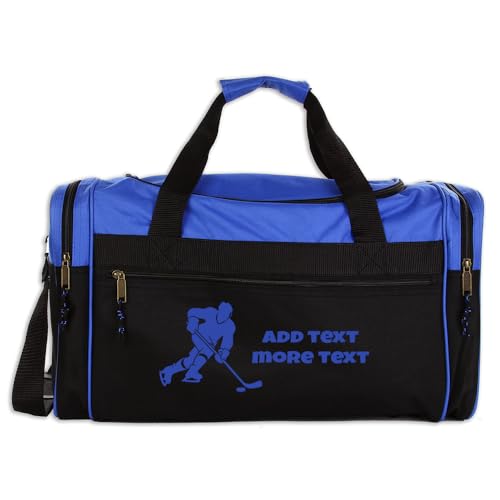 Personalized Sport Deluxe Duffel Bag With Custom Name & Text - Hockey - color: Black, style: Hockey 26 Inch