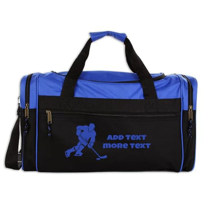 Personalized Sport Deluxe Duffel Bag With Custom Name & Text - Hockey - color: Black, style: Hockey 26 Inch