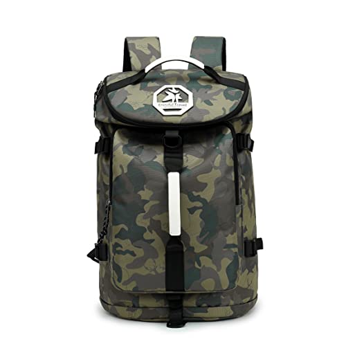 gym duffel bag backpack wrestling bag with shoe compartment 4 kinds of back method waterproof sports walking laptop - color: A-camouflage