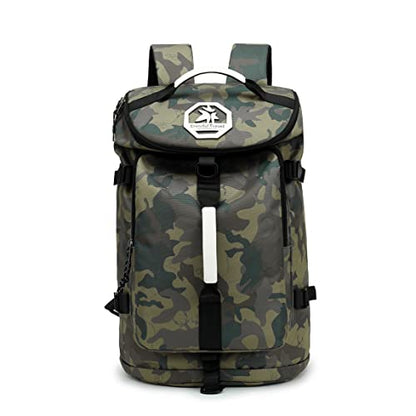 gym duffel bag backpack wrestling bag with shoe compartment 4 kinds of back method waterproof sports walking laptop - color: A-camouflage