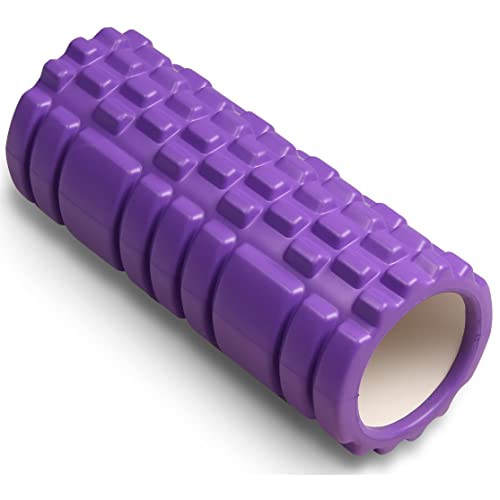 DRUNA Foam Roller for Muscle Massage, Pilates & Yoga 13"x5.5" Medium Firm PVC Foam Roller for Deep Tissue Massage, Recovery & Flexibility (Purple) - color: Purple