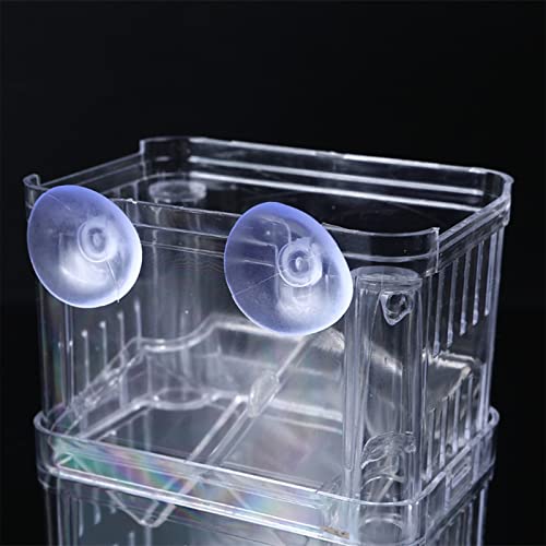Clear Double Layer Fish Breeding Isolation Box for Aquarium, Small Fry Hatchery Incubator with Suction Cups, Protects Newborn Fish