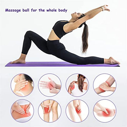 Massage Ball Set, Peanut Massage Ball Double Lacrosse Massage Roller Balls, Acupoint Myofascial Release Muscle Knot Ball, Deep Tissue Trigger Point Therapy Massage Tool for Back Neck Shoulder (Pink) - color: Pink