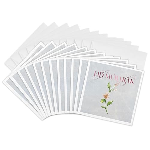 3dRose Greeting Cards - Image of quote Eid mubarak - 12 Pack Mahwish - Quote - size: 12 Greeting Cards with envelopes