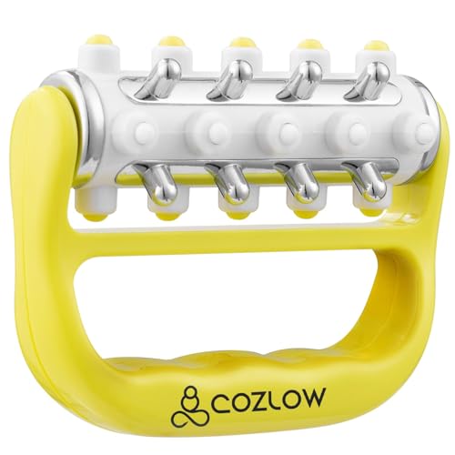 COZLOW - MyoRelease Lymphatic Drainage Massager - Yellow - Handheld Fascia Release + Scar Tissue Massage Roller for Shoulder, Neck, Belly, Thigh, Leg, Back, Glutes - Helps Reduce Cellulite Appearance - color: Yellow