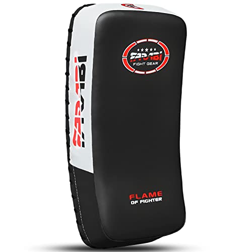 Farabi Thai Pad Training Kick Pad Curved Coaching Pad Kicking Mix Martial Arts x 1 Single Unit - color: Black
