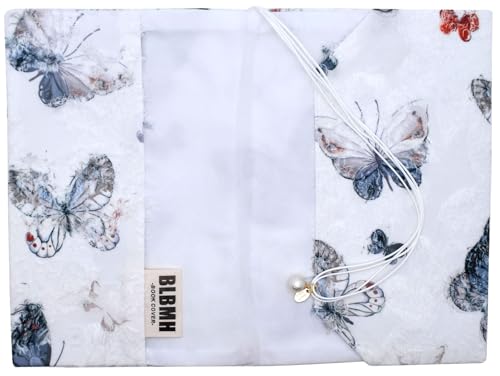 BLBMH 5x8 Book Cover | Handmade Non-Stretch Fabric Sleeve with Bookmark | for Paperback Bible Journal | Privacy Reading Gift for Women - Butterfly A - color: Butterfly a