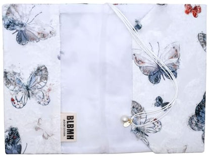 BLBMH 5x8 Book Cover | Handmade Non-Stretch Fabric Sleeve with Bookmark | for Paperback Bible Journal | Privacy Reading Gift for Women - Butterfly A - color: Butterfly a