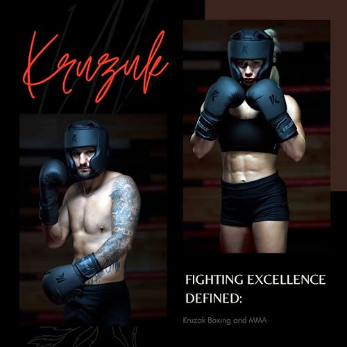 Kruzak Matte Black Boxing Gloves and Pads, Boxing Gloves Training Set for Kickboxing and Muay Thai MMA Training - Boxing Kit for Adults with Punching Pads for Martial Arts and Karate - size: 10 oz