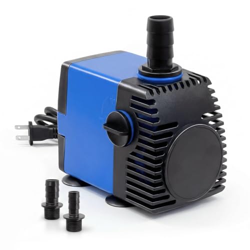 Aqua Dream 317 GPH Submersible Pump - 22W Adjustable Ultra Quiet Water Pump for Aquariums and Fountains, 6.6ft Max Lift, Indoor/Outdoor Hydroponic Fish Tank Pump - 1 Pc - color: Blue; 1 Pc, size: 317 GPH