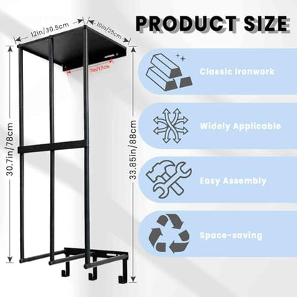 Camping Chairs Storage for Garage - Metal Camping Chair Wall Holder for Garage Organization, Camping Chair Storage Racks with 3 Hooks, Beach Chair Umbrella Wall Storage Rack - size: 12IN