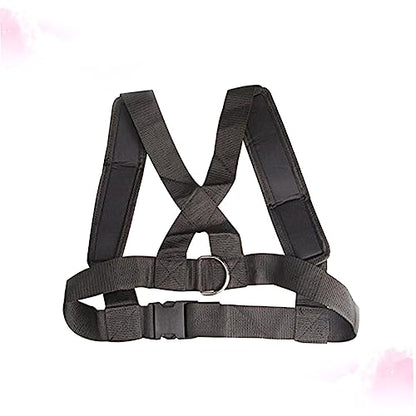 Mikikit Adjustable Resistance Training Harness with Heavy Duty Hooks for Sled and Tire Workouts Durable Fitness Tool for Speed and Endurance Training Black