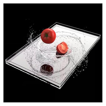 Acrylic Shallow Water Tank, Photography Tray Display Cabinet, Shallow Water Tank, Portable Food and Cosmetics Storage Box(100x80x10CM/39.4x31.4x3.9in) - size: 100x80x10CM/39.4x31.4x3.9in
