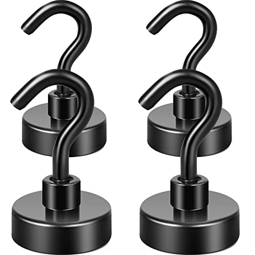 Neosmuk Magnetic Hooks for Cruise Cabins,40lb Heavy Duty,Black,4 Pack - color: Black, size: 0.83 inches