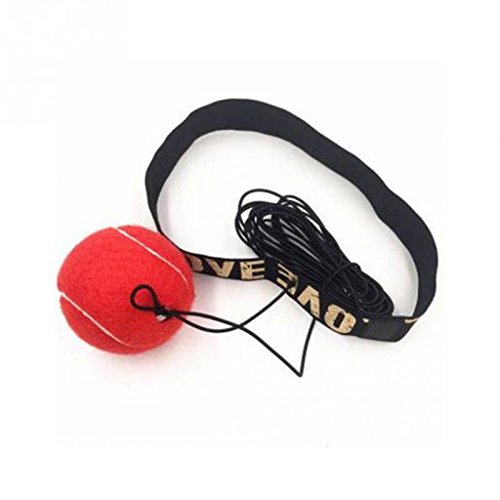 LIPOVOLT® Boxing Punch Exercise Fight Ball with Head Band for Reflex Speed Training Boxing Red