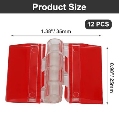 Hordion 12PCS Clear Acrylic Hinges Adhesive, Small Plastic Hinges 35x25mm | Foldable Hinge Tools for Cabinet Aquarium Lid Glass Furniture DIY Display Stand - size: 35x25mm