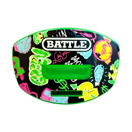 Battle Speed X Mouthguard with Interchangeable Thick Strap, for Football, Advanced Composite, BPA Free, Youth and Adult (Street Art Black) - color: Street Art Black