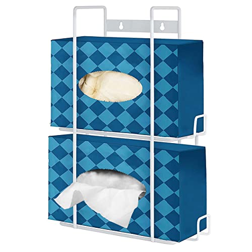Stock Your Home (White) Metal Double Gloves Dispenser, Tissue Box Shelf, Glove Box Holder Wall Mount, for Kitchen, Cleaning Closet, Lab, Exam, Office - size: 1 Count, style: Double Stack