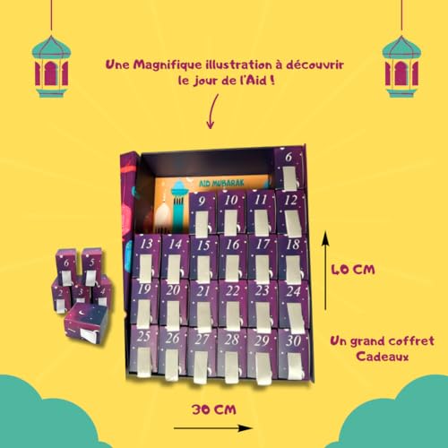 Ramadan Advent Calendar To Fill Out Muslim Child Aid Mubarak Box Ramadan Countdown Tasn'Im (Purple)