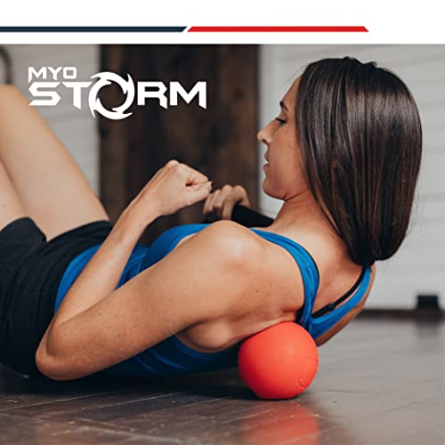 Mini Meteor Heating Vibrating Massage Ball Roller for Muscle Recovery Therapy and Pain Relief + 4 Speed Vibration, Portable - color: Ruby