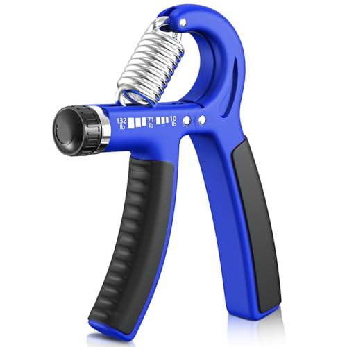 FitBeast Grip Strengthener 팔뚝 강화제, 근력 훈련 및 재활을 위한 조절 가능한 핸드 그립 강화제, 4.5-59.9kg(10-132파운드) 저항, 운동 선수 및 물리 치료에 이상적 (1개) - color: 다크 블루