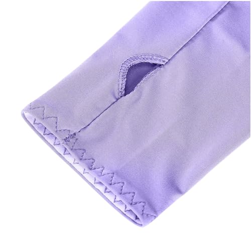 Women's Cool Shawl Arm Sleeves with Finger Holes Premium Sun Protection Long Sleeves for Hiking Fishing Running - color: Purple