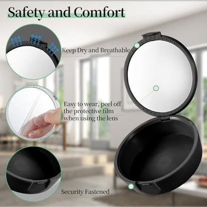 Retainer Case, Denture & Mouth Guard Orthodontic Aligner Case With Mirror & Ventilation, Black Skull - color: Black Skull