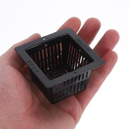 Yardwe 10Pcs Square Planting Baskets 2.24X2.24X1.45In Plastic Aquatic Plant Basket Mesh Pots for Aquarium Hydroponics and Aquaponics Gardening - size: 10PCS
