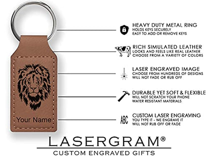 LaserGram Rectangle Keychain, Allah 2, Personalized Engraving Included (Dark Brown) - color: Dark Brown